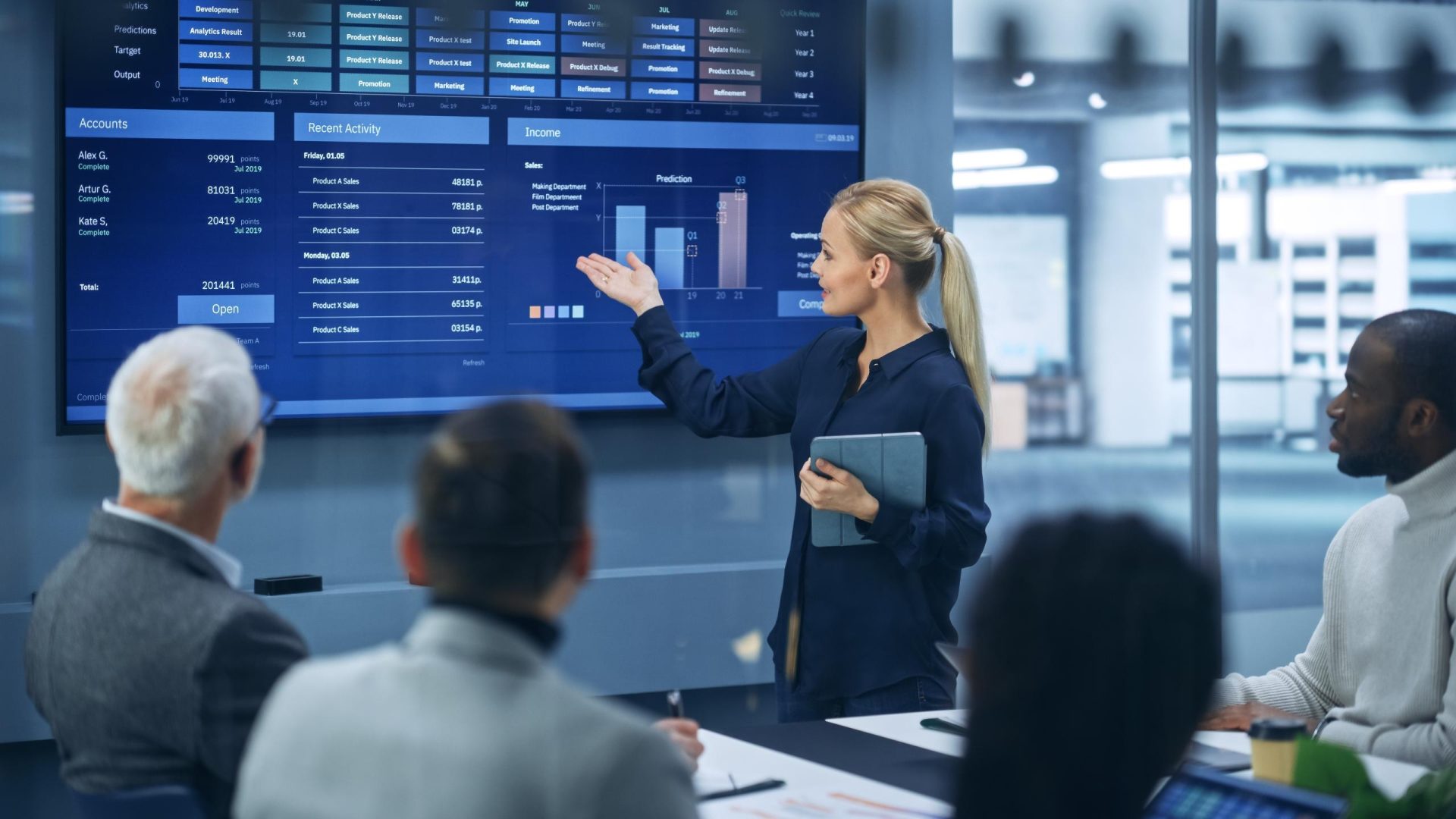 Professional woman during a presentation to colleagues